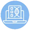 Laptop with DNA on screen icon.