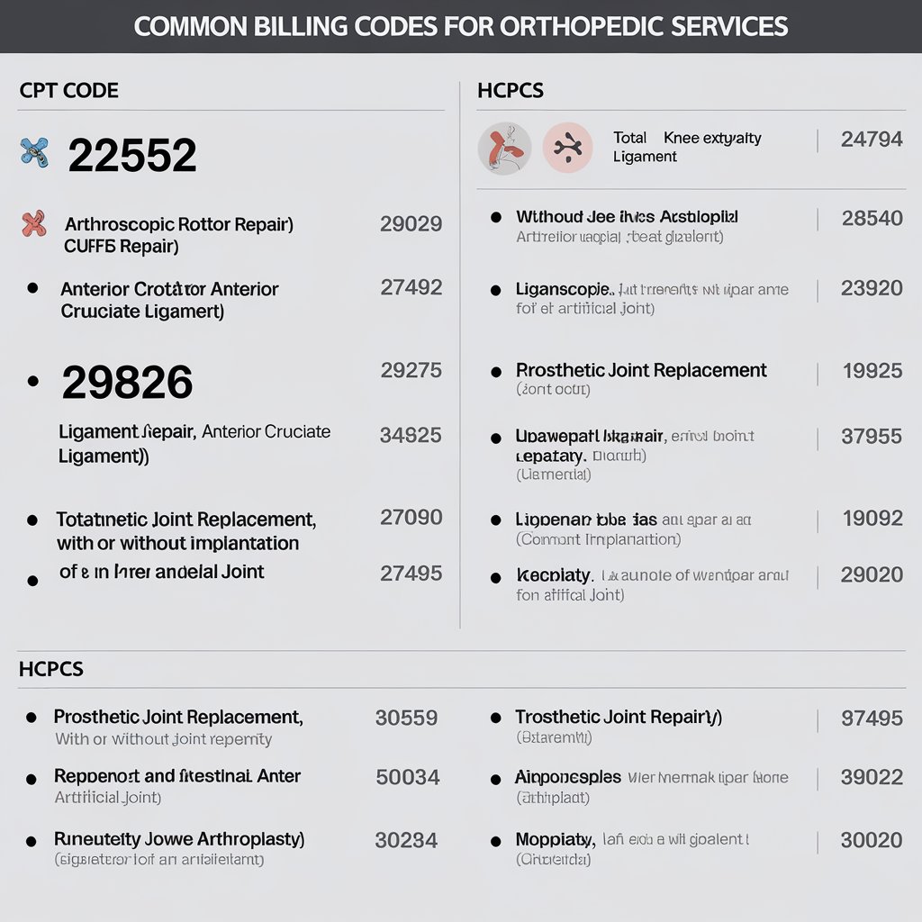 Common Billing codes for orthopedic Medical Billing services